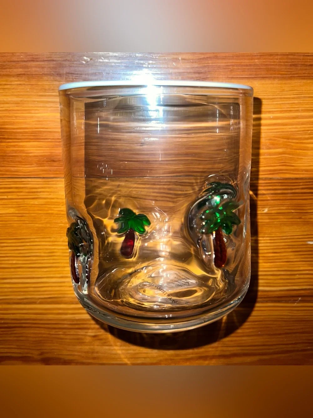 damaged ANTHROPOLOGIE Icon Palm Tree Glass